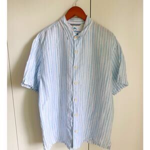Tommy Bahama Mens Linen Striped button op shirts Size Medium Coastal Vacation